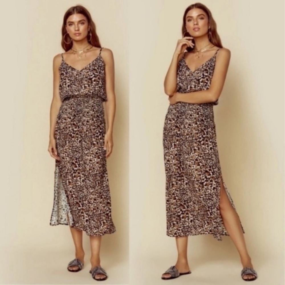 ✅ Blue Life Dress Sunset Midi Slip in Leopard